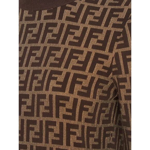 Fendi Women Cotton Sweater With Ff Motif - Picture 5 of 5